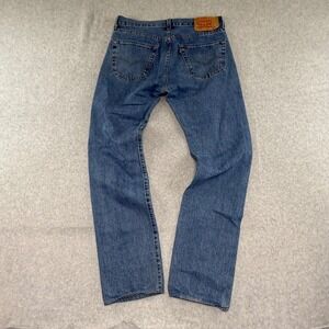 Levi's 501 Straight Leg Jeans Mens 33x33 Blue Medium Wash Button Fly Denim